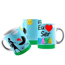 Caneca Cerâmica Amo Ser Babá Cuidar Crianças - 1