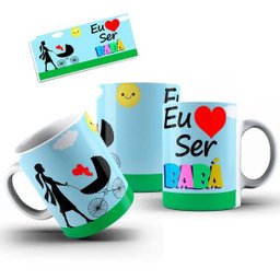 Caneca Cerâmica Amo Ser Babá Cuidar Crianças - 2