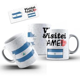 Caneca Cerâmica Bandeira Nicarágua Visitei E Amei Viagem - 2