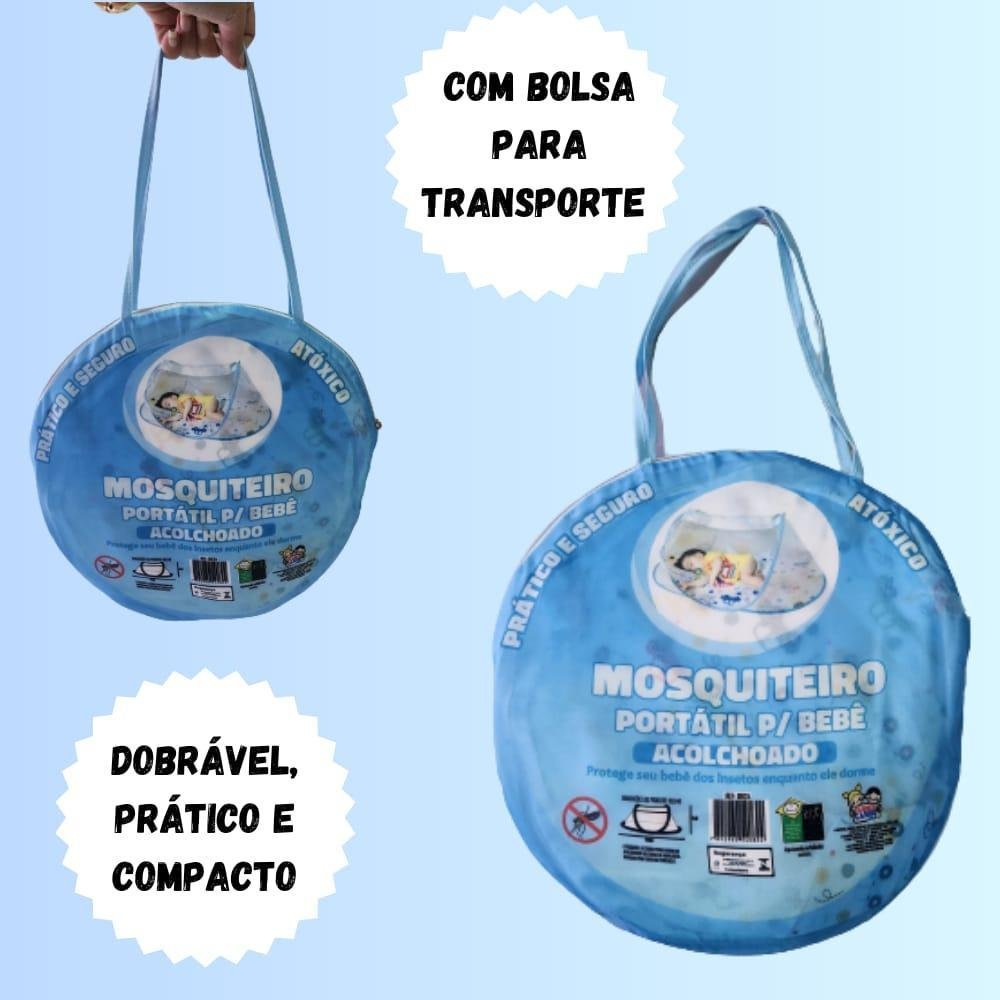 Ninho para Bebê com Mosquiteiro Mini Berço Portátil Carrinho - 3