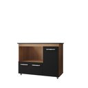 Ver imagem 3 de Balcão para Cooktop 3 Portas Armário de Cozinha Ana - Ssx Multicoisas Cor Savana/preto Tampo 4
