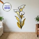 Ver imagem 1 de Adesivo Floral Boho Amarelo Estilo Nórdico 60x120 Minimalista Mod.04