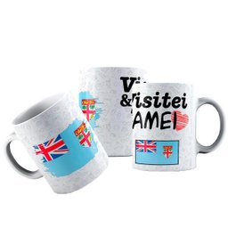 Caneca Cerâmica Bandeira Fiji Visitei E Amei Viagem - 1
