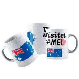 Caneca Cerâmica Bandeira Austrália Visitei E Amei Viagem - 1
