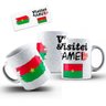 Caneca Cerâmica Bandeira Burkina Faso Visitei E Amei Viagem - 2