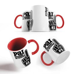 Caneca Vermelha Sou Seu Fã Pai Número 1 Do Mundo Melhor Pai - 1