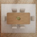 Ver imagem 5 de Conjunto Mesa Olívia 200cm com Vidro 06 Cadeiras Pietra Marrom/Nature/Caramelo/Bege