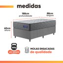 Ver imagem 4 de Cama Box Colchão Solteiro Molas Ensacadas Atlanta 88x188x60cm