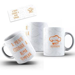 Caneca Cerâmica Gastronomia A Mente Cozinha Alma Tempera - 2