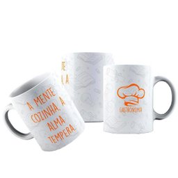 Caneca Cerâmica Gastronomia A Mente Cozinha Alma Tempera - 1