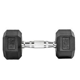 Fit Kit 2x Halteres com Borracha / Barra de Metal - 5kg - 5