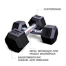 Fit Kit 2x Halteres com Borracha / Barra de Metal - 5kg - 6
