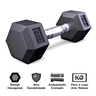 Fit Kit 2x Halteres com Borracha / Barra de Metal - 5kg - 2