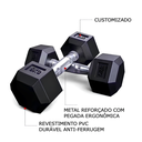 Ver imagem 6 de Fit Kit 2x Halteres com Borracha / Barra de Metal - 5kg