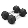 Fit Kit 2x Halteres com Borracha / Barra de Metal - 5kg - 3