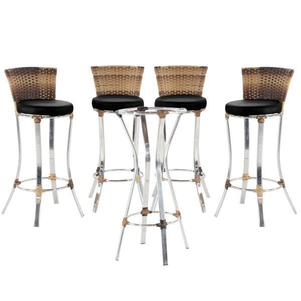 4 Banquetas Alta com assento estofado e mesa bistrô AURORA - VL DECOR 20 - 1