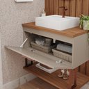 Ver imagem 2 de Gabinete de Banheiro Duna com Cuba 80cm Cappuccino/freijo - Mgm