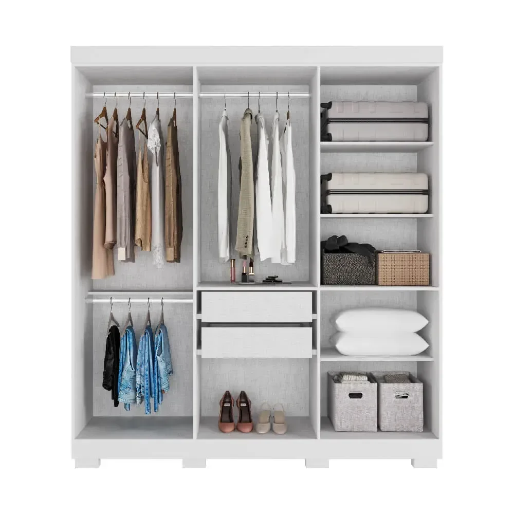 Guarda Roupa Casal Acp Paolla 06 Portas 02 Gavetas - Branco - 2