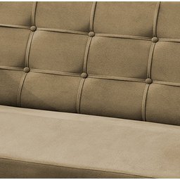Sofa Namoradeira Decorativa Bella 2 Lugares Sala Recepção Escritorio - Lobo Shopp:bege - 4