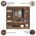 Ver imagem 4 de Guarda Roupas Casal 8 Portas 2 Gavetas Marajó Moval Freijo Off