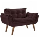Ver imagem 1 de Poltrona Namoradeira Opalla D Salla Suede Base Palito Marrom