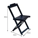 Ver imagem 3 de Conjunto de Mesa Dobrável 1,20x70 em Madeira Maciça C/04 Cadeiras - Preto