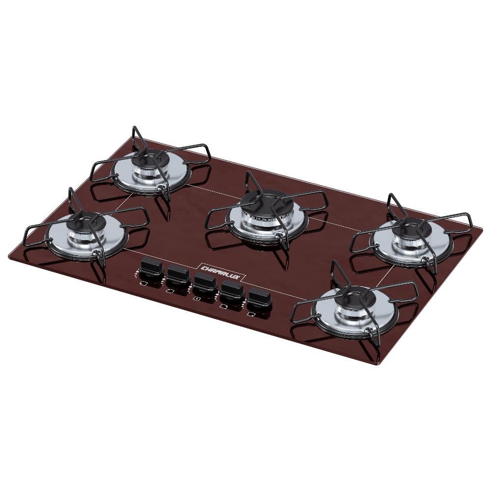 Cooktop 5 Bocas Chamalux Ultra Chama em Arame - Marrom