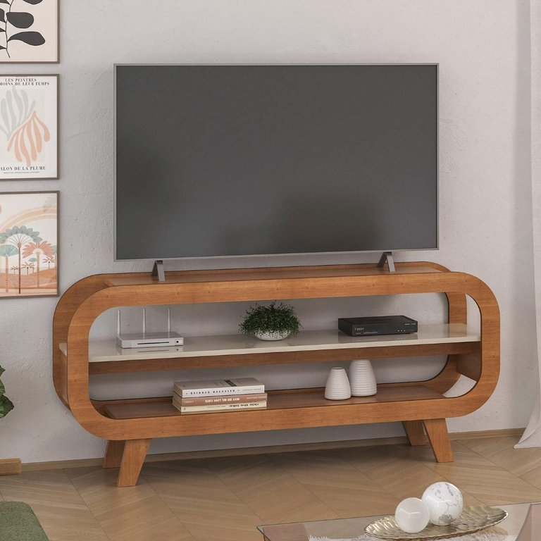 Rack para Sala Tv 60" Théo Cinamomo/off White