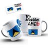Caneca Cerâmica Bandeira Santa Lúcia Visitei E Amei Viagem - 2
