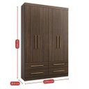 Ver imagem 3 de Guarda-Roupa Casal 4 Portas 4 Gavetas Majestic Marrom/Capuccino