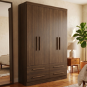 Ver imagem 1 de Guarda-Roupa Casal 4 Portas 4 Gavetas Majestic Marrom/Capuccino