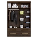 Ver imagem 4 de Guarda-Roupa Casal 4 Portas 4 Gavetas Majestic Marrom/Capuccino