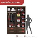Ver imagem 5 de Guarda-Roupa Casal 4 Portas 4 Gavetas Majestic Marrom/Capuccino