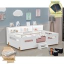 Ver imagem 3 de Cama Juvenil Mary com Escada Led e Nicho + Colchão Branco/mel + Acompanha Lousa Mágica