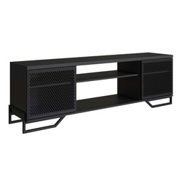 Rack Industrial para Tv com 2 Portas e Pés em Aço 1,83 M Cor:preto - 2