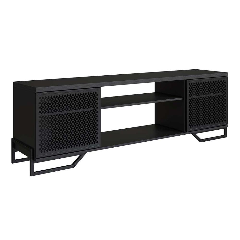 Rack Industrial para Tv com 2 Portas e Pés em Aço 1,83 M Cor:preto - 6