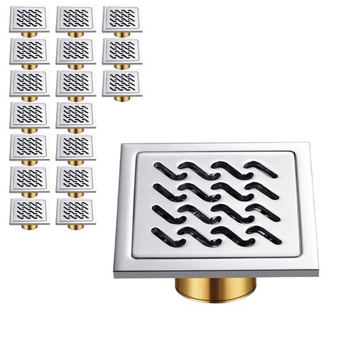 Ralo de Aço Inox 10x10 Kit 17 Uni Banheiro Anti Odor Anti Inseto Higienico Seguro Cozinha Lavanderia