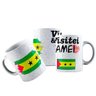 Caneca Cerâmica Bandeira São Tomé Príncipe Visitei E Amei - 1