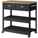 Ver imagem 1 de Aparador Carrinho Café 2 Gavetas 85 Cm Ba135 Preto Dtall