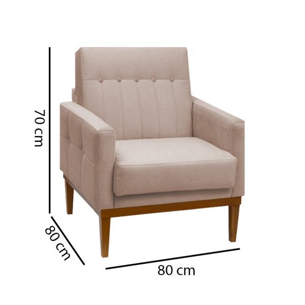 Kit 2 Poltrona Alaska Cadeira Retro Botão Tecido Luxo Consultório Clínica Salão Decorativa Suede Ve - 2