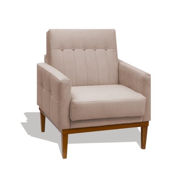 Kit 2 Poltrona Alaska Cadeira Retro Botão Tecido Luxo Consultório Clínica Salão Decorativa Suede Ve - 4