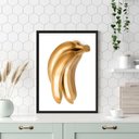 Ver imagem 2 de Quadro para Cozinha Banana Dourada 45x34cm:moldura Branca