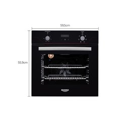 Forno de Embutir Elétrico Preto 60 Litros com Timer Digital Dako Diplomata Grill 220v - 3