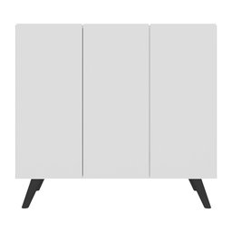 Armário Lavanderia Retrô com 3 Portas 90 cm Multimóveis MP5033 Branco/Preto - 5