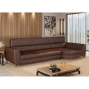 Ver imagem 2 de Sofá com Chaise 3 Lugares 260cm Flames Courino Marrom - Sallar Home
