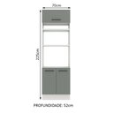Ver imagem 3 de Torre Quente Armário de Cozinha 70 cm 3 Portas Branco/Cinza Agata Madesa
