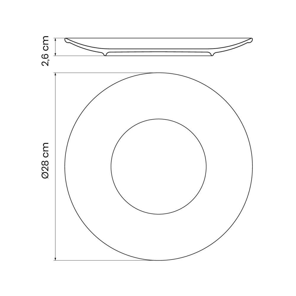 Conjunto de Pratos Raso Rústico Marrom em Porcelana Decorada 28 Cm - Tramontina 96980009 - 5