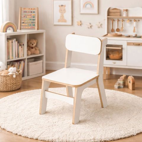 Cadeira Infantil Mdf para Quarto e Brinquedoteca:branco