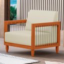 Ver imagem 2 de Poltrona Decorativa Varanda Samoa Madeira Maciça com Cordas Náutica Linho Pérola - Desk Design