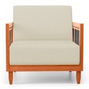 Ver mais imagens de Poltrona Decorativa Varanda Samoa Madeira Maciça com Cordas Náutica Linho Pérola - Desk Design